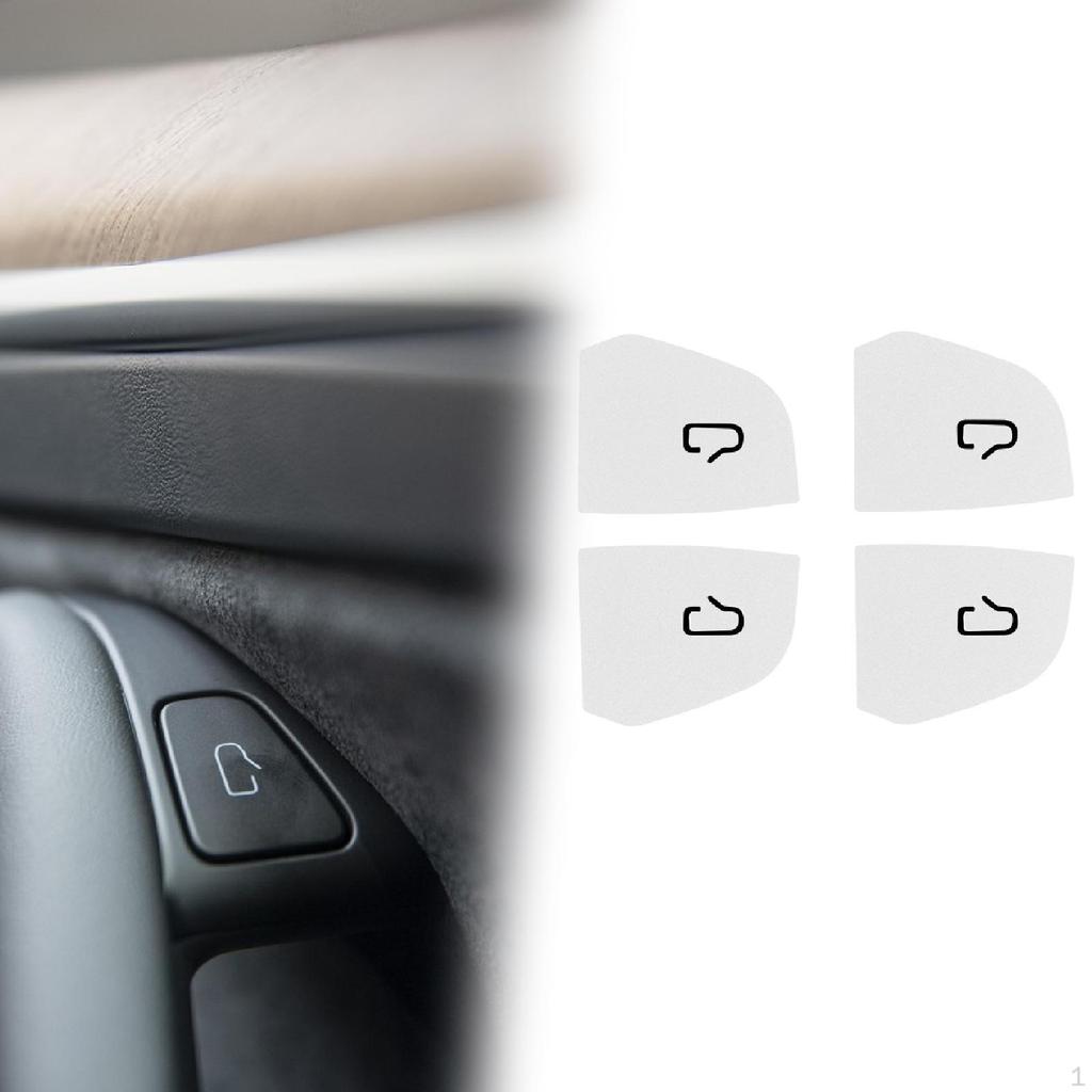 4 Pieces Car Door Switch Button Stickers Covers Interior Decoration Premium Replacement
