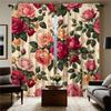 2-delat set med högupplöst digitaltryckt gardinvintage blommiga rosor rosa röd grön stångficka gardintygHemdekorati