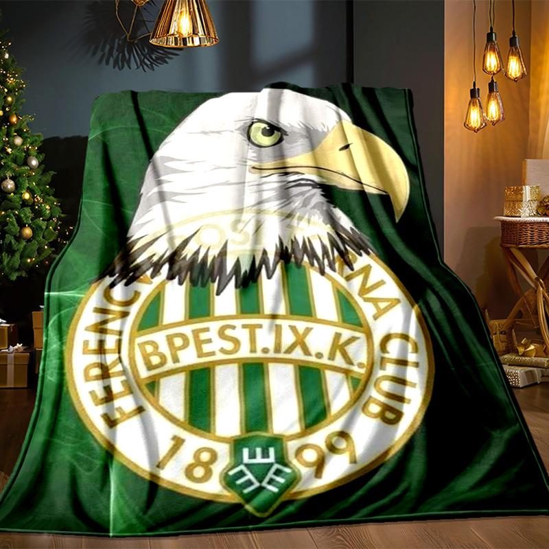 Ferencvaros TC Fußballverein Decke Outdoor Flanelldecke für Camping, Wandern, Gartenpartys, Picknick-Zubehör, Geschenk für Familie und Freunde