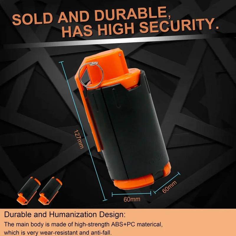 Tactical Grenade Toy for Gel Ball CS Games Outdoor Fun Grenade Toy with Waterball Durable Plastic Ejection Model with Pull Ring