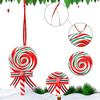 Set mit 6 Zuckerstangen-Weihnachtsbaumschmuck für Zuhause, Party, Neujahr, Weihnachtsbaum-Hängeornamente, Lutscher-Anhänger-Dekor