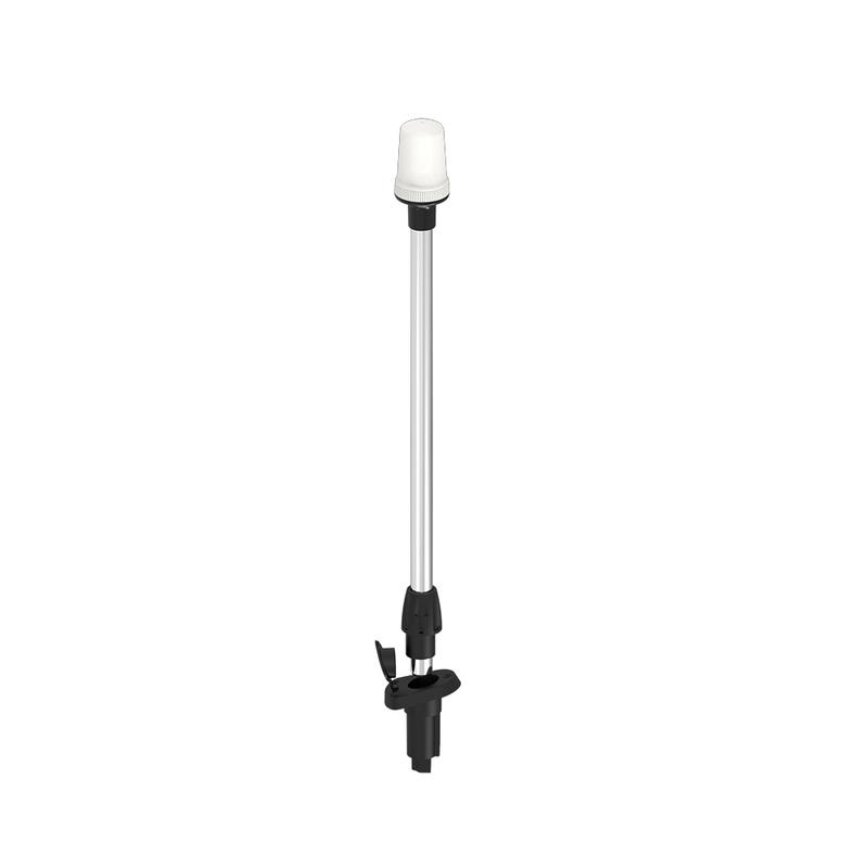 Stern Light Anchor Lamp LED Marine Boat Lights Pole All Round White Removable 2 Pin Plug In Angled Base USCG 2 NM 24 Inches