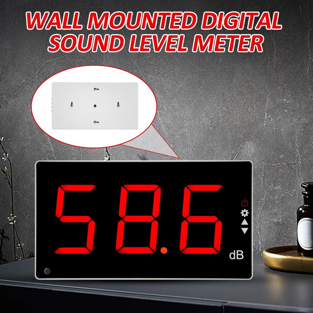 Sound Level Meter Tester High Performance Microphone Technology 30-130dB Range Digital Noise Meter 3.5mm Sound Cable for Bar