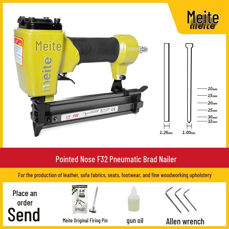 Meite Pneumatic F32 Brad Nailer for Woodworking and Furniture