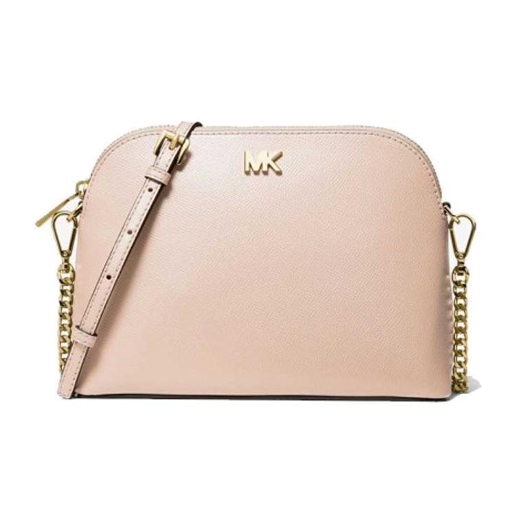 

New MICHAEL KORS Mott Leather Dome Bag, Shoulder Bag, Crossbody Bag Large Women s Soft Pink 32S9GF5C3L-187 23.6*8.1*16.5CM