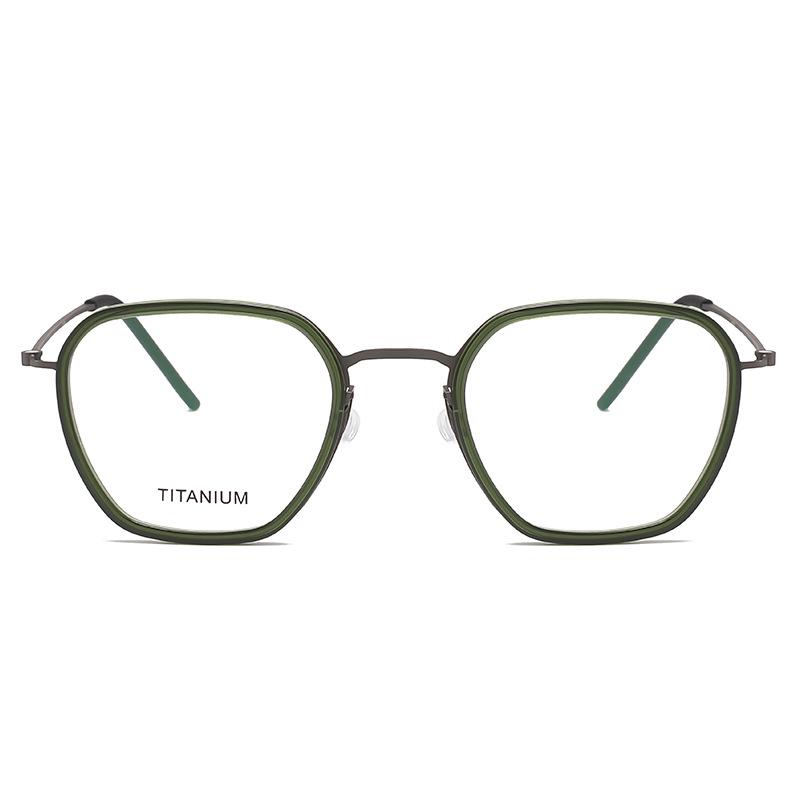 Linde Pure Titanium Women's Literary Fashion Glasses, Retro Acetate Frame for Business or Commute, Unisex Style