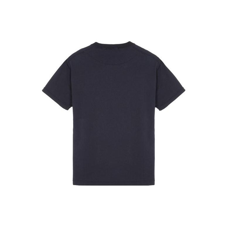 STONE ISLAND Ss23 Abzeichenmuster Bedrucktes Rundhals-Kurzarm-T-Shirt Herren Oberteile Dunkelblau 101521957-A0020