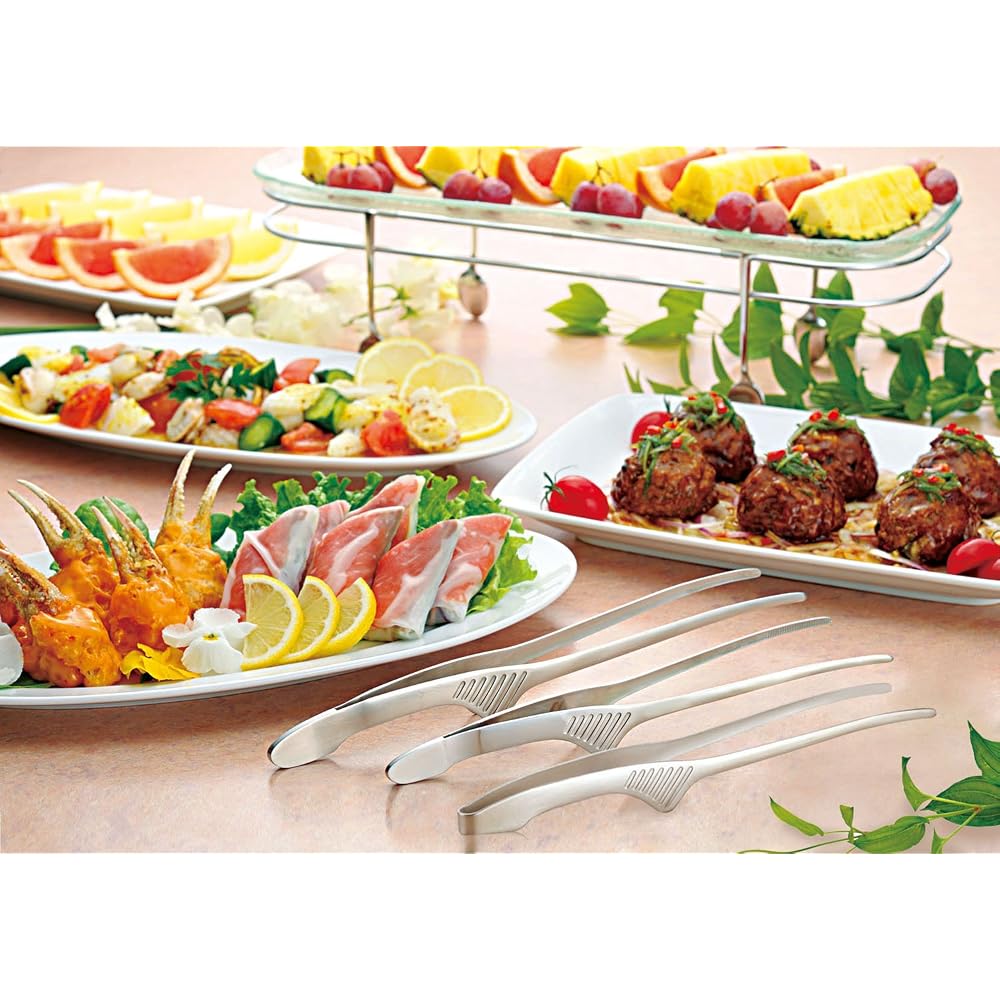 Todai 18-0 Clever Tongs, Economy Type, Set of 20, for Grilling, Pasta, Camping, and Barbecue, Made
