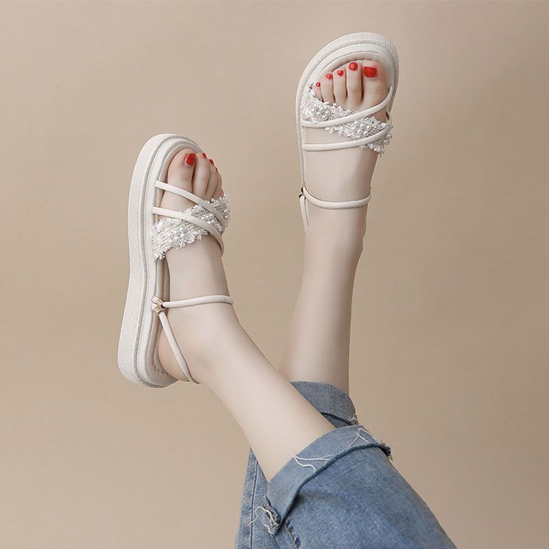 Sandals Women's New Summer Flat-bottomed Versatile Beach Pregnant Women Wear Two Cool Slippers