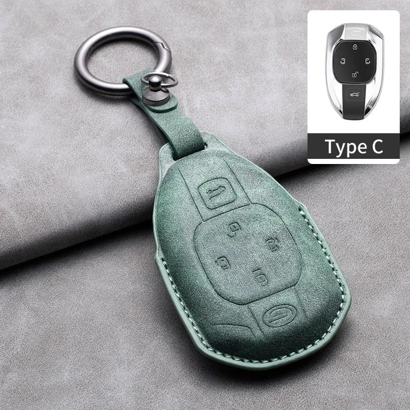 Leather Car Remote Key Case Cover for GAC Trumpchi GS4 GM8 GA3 GA6 SGS7 GA4 GS5 GS3 Legend GS8 Keychain Accessories