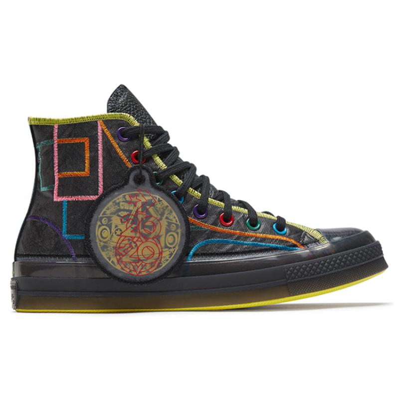 Converse Chuck Taylor All Star 70 Chuck 70 Regional Create China Year Trendy Comfort High Top Canvas Unisex Black Color