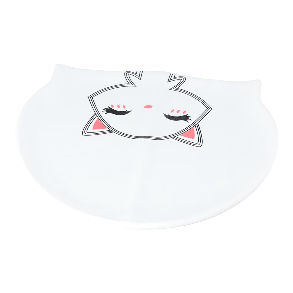 Mädchen Silikon Elastisch Wasserdicht Cartoon Katze Badekappe Tauchkappe Badekappe Schwimmbadkappe