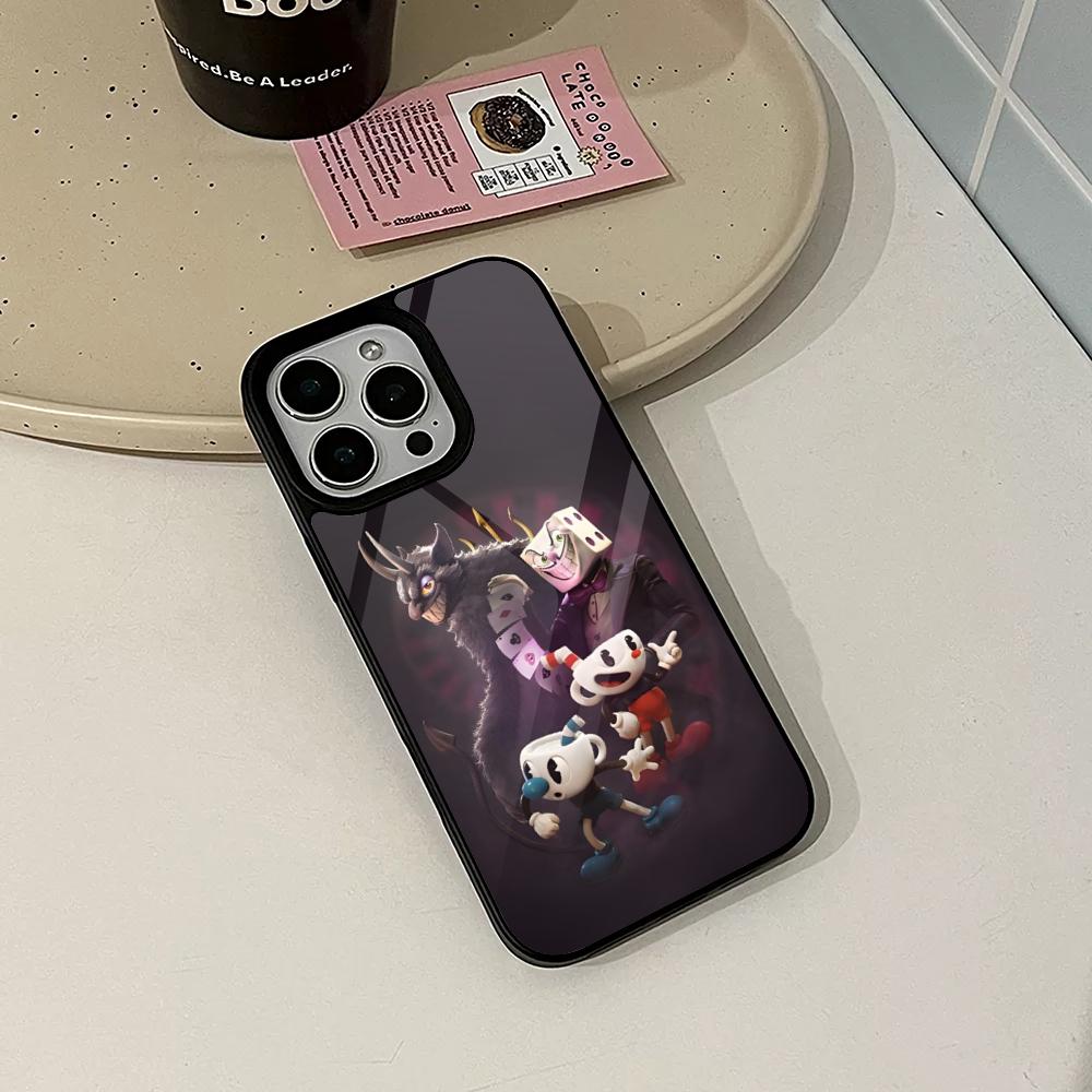 Cute Game Cuphead Phone Case for Iphone 17 16 15 14 Air 13 12 11 Pro Max Mini Plus Fundas Shell PC+TPU Cover