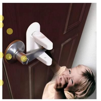 2PCS Universal Door Lever Lock Child Baby Safety Lock Rotation Proof Professional Door Adhesive Security Latch Multi-functional