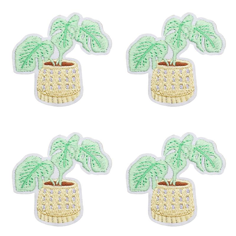 10pcs Lots Colorful Cartoon Embroidery Patches Rain Boot Pot Plant Iron On Patches For Clothing Morning Glory Patch On Clothes