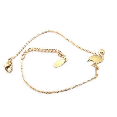 [P9167] – Roségoldenes „Flamingo“-Stahlarmband (Goldrosa) - 13x10mm