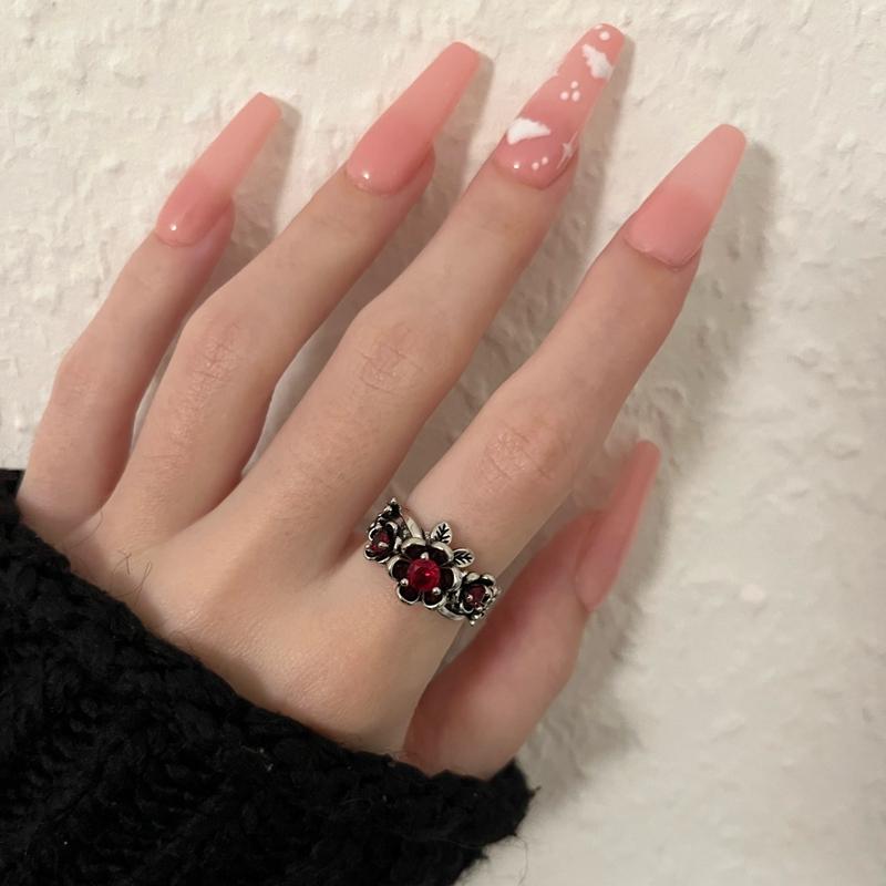 Vintage Bohemian Flower Red Crystal Rings For Women Gorgeous Charming  Colour Wedding Engagement Christmas Gift