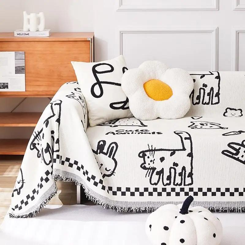 Чехлы для диванов с рисунком кошек в стиле граффити для гостиной — фото 4