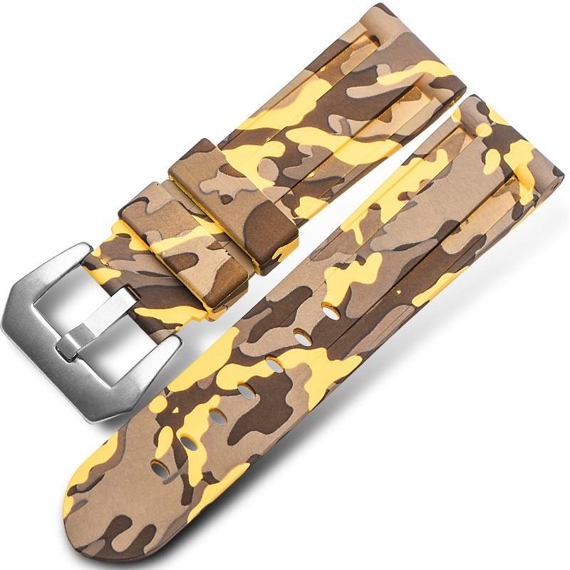 20mm 22mm 24mm 26mm Universal Camo Blue Grey Watch Band Rubber Silicone Watch Straps Wristwatch Belt Watch Accessories with Tool