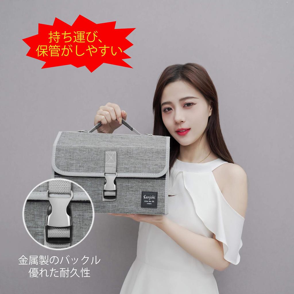 Sanjoki Marker Pen Set, 120 Colors, Soft Brush, Thick and Fine Double-Ended, Hobby Art Supplies, Carrying Case Included