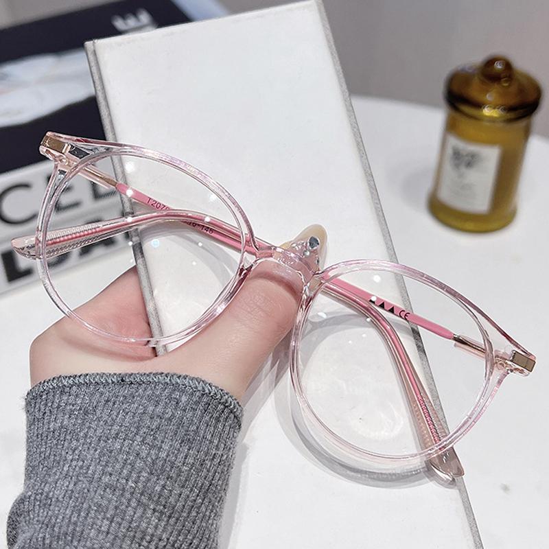 Transparent Computer Glasses Frame Women Men Anti Blue Light  EyeGlasses Retro Round Blackout Spectacles Optical Lenses Eyewear