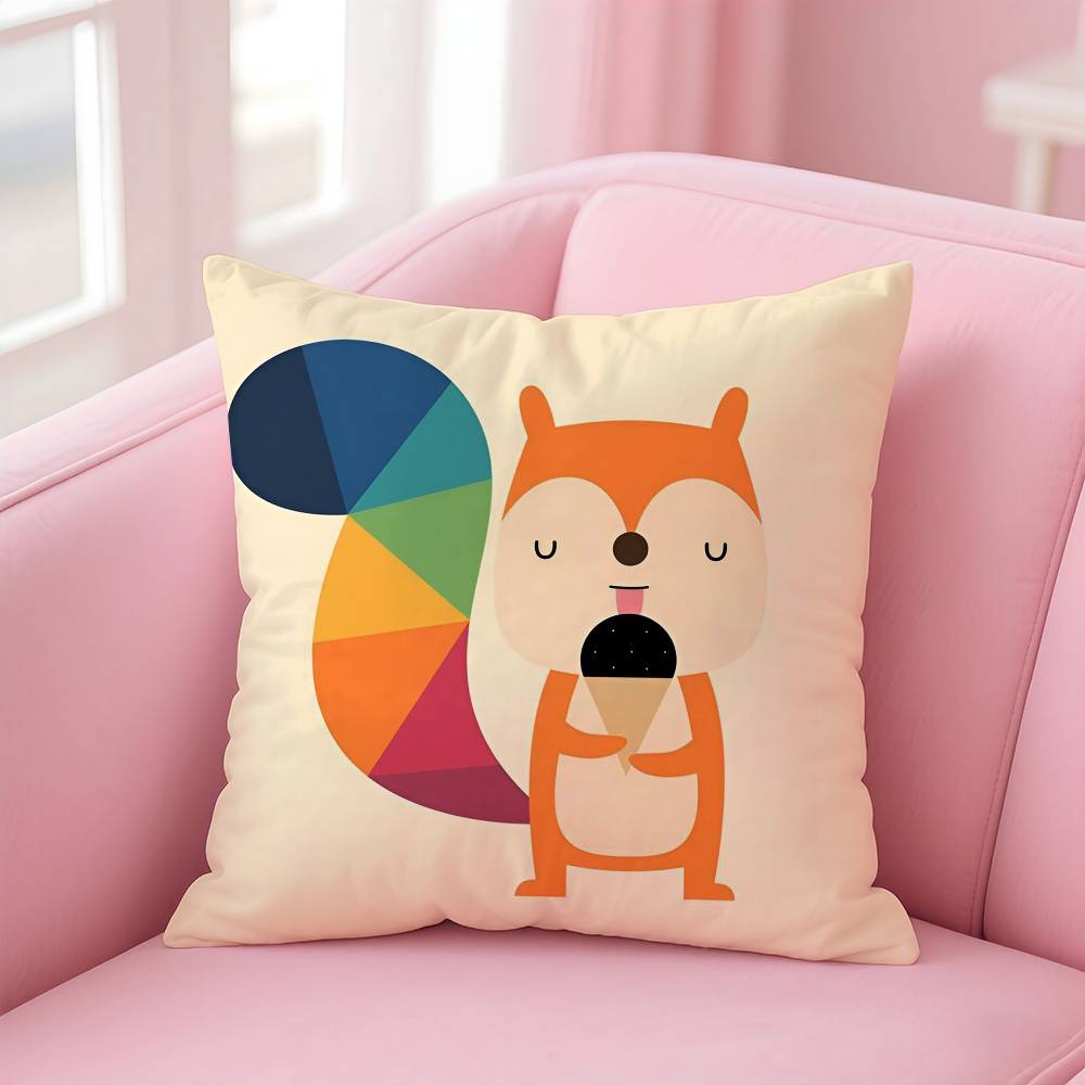 Simple Nordic Modern Anime Pillow Case Safe Custom Photo Pillow, Anti-fade Brushed Fleece Cushion, Maternal & Infant Safe.