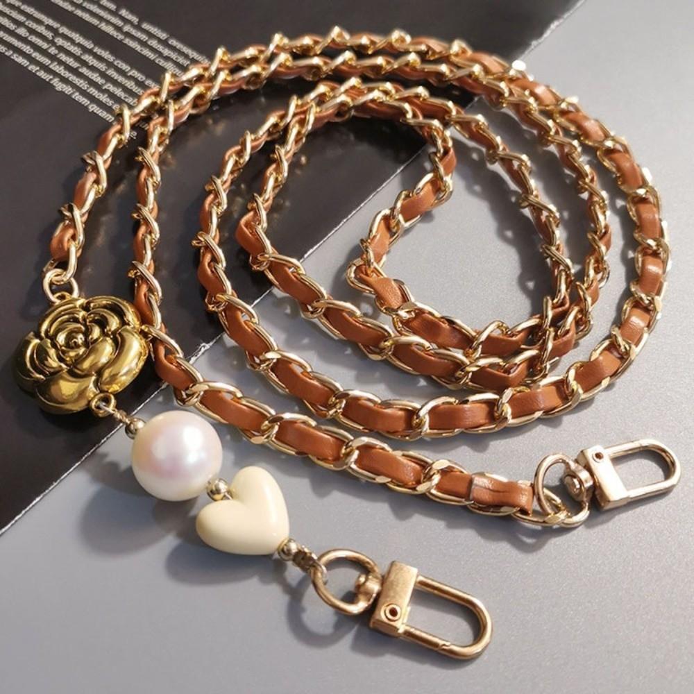 Camellia Crossbody Phone Rope Metal Chain Mobile Phone Strap Outdoor Travel