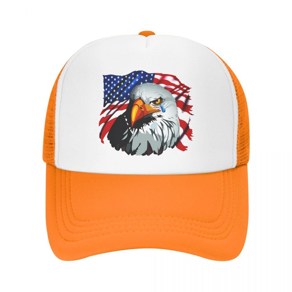 Punk USA American Flag Bald Eagle Baseball Cap Unisex Women Adjustable Trucker Hat Sports Snapback Caps