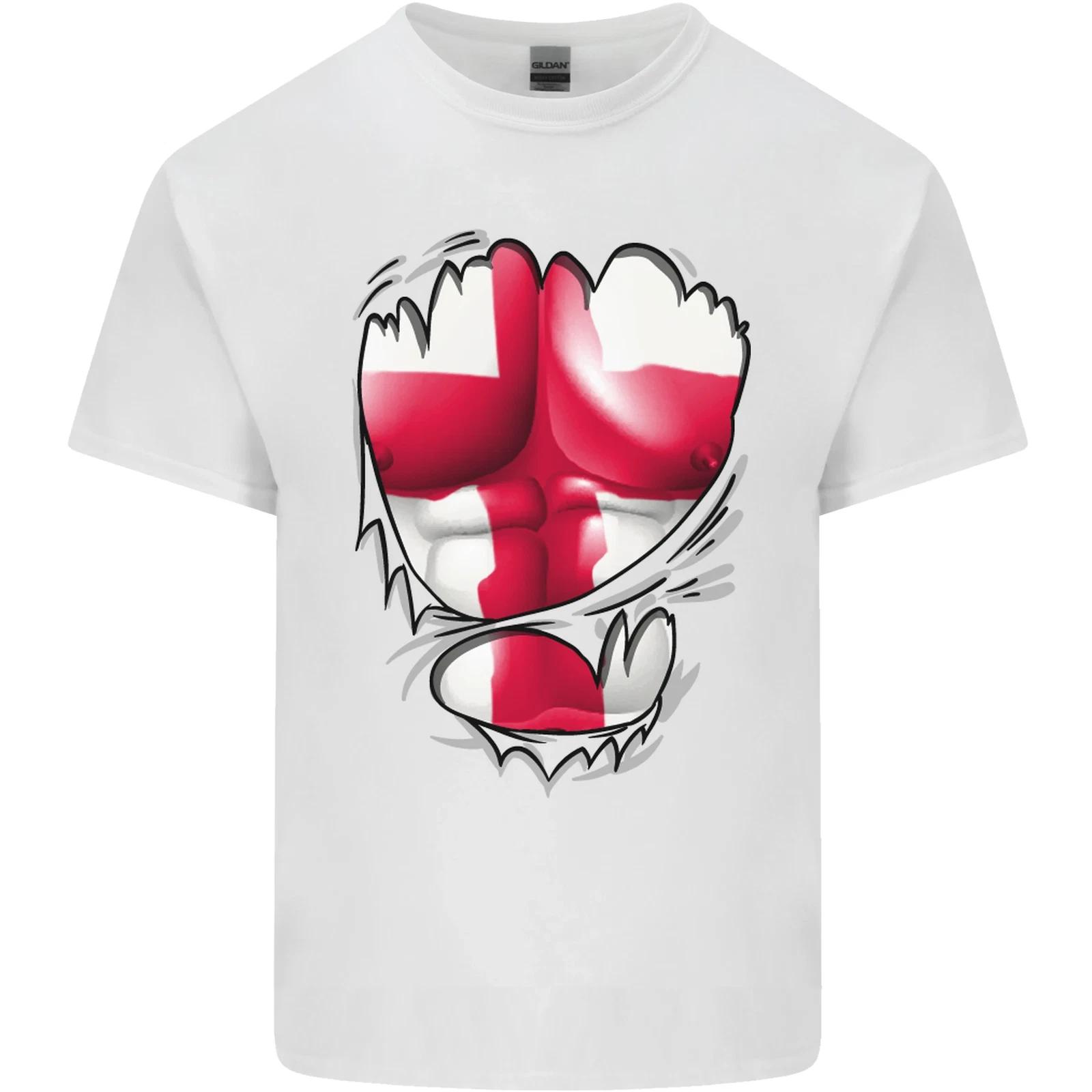 Gym St Georges Cross English Flag Muscles Kids T-Shirt Childrens M