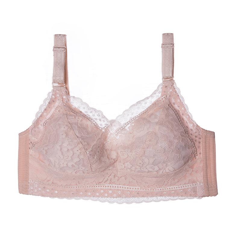 

Lace thin flower sea beautiful back seamless steel ring sexy adjustment type breast bra 34/75BCD