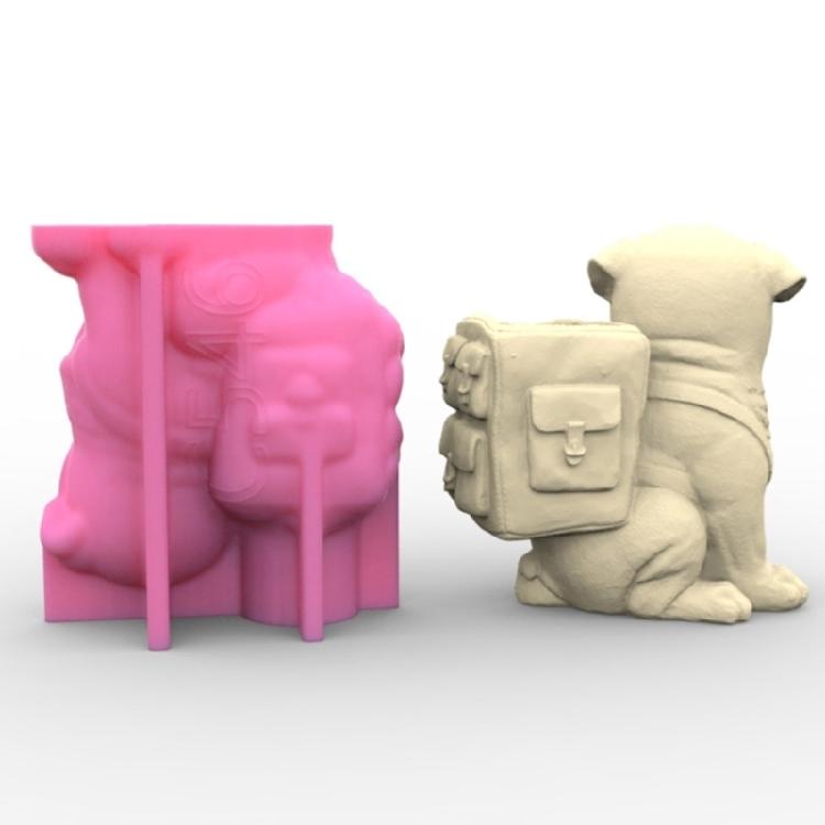 Pug Shaped DIY Vase Mold for Crafting Concrete and Epoxy Candle Holders