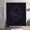 Nature Birds Shower Curtain Forest Wildlife Pattern Bathroom Decor Teal Blue Abstract Art Washroom Backdrop Waterproof Home Text