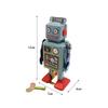 Wind Up Tinplate Toy Walking Robot Vintage Lovely Collection Figurine for Adults Teens