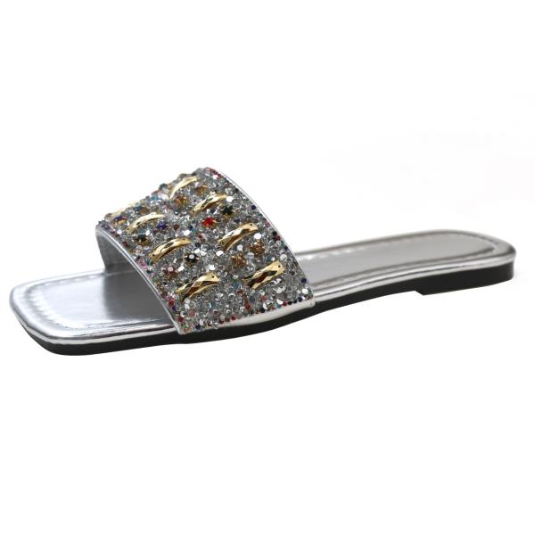 Fashion Shoes Women Low Rubber Flip Flops Slippers Summer Slides Fashion Soft Hawaiian Flat Glitter Luxury Rome Hoof Heels Casual PU Cr