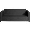 3-Seater Weather Resistant Outdoor Garden Rattan Sofa Black