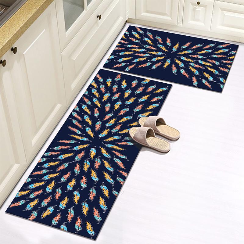 WTEMPO Kitchen Carpet Printed Carpet Thick Foot Mat Floor Mat Simple Door Mat Entrance Door Mat