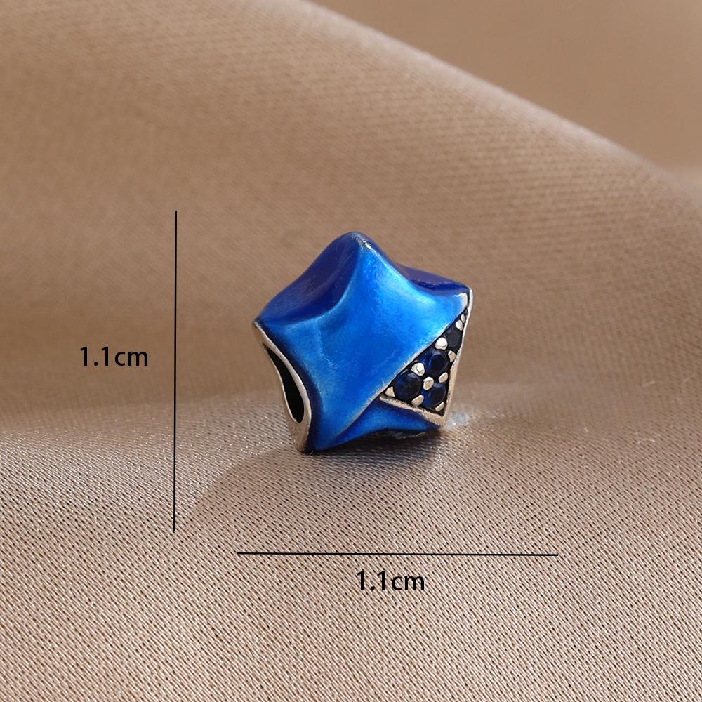 Blue 925 Silver Dolphin Octopus Turtle Swallow Pendant Bead, Suitable for European Bracelet DIY Women's Jewelry Accessories