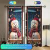 2pcs Christmas Snowman Outside The Window Printed Curtain for Home Decor - Rod Pocket Window Treatment for Bedroom, Office