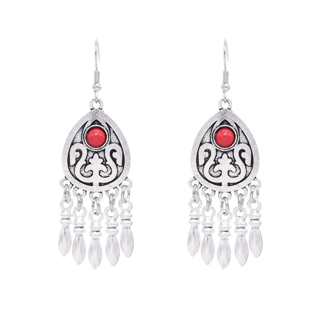 Retro Earrings Women's Ethnic Style Fringed Earrings Xinjiang Ancient Style Earrings Festival Scenic Accessories