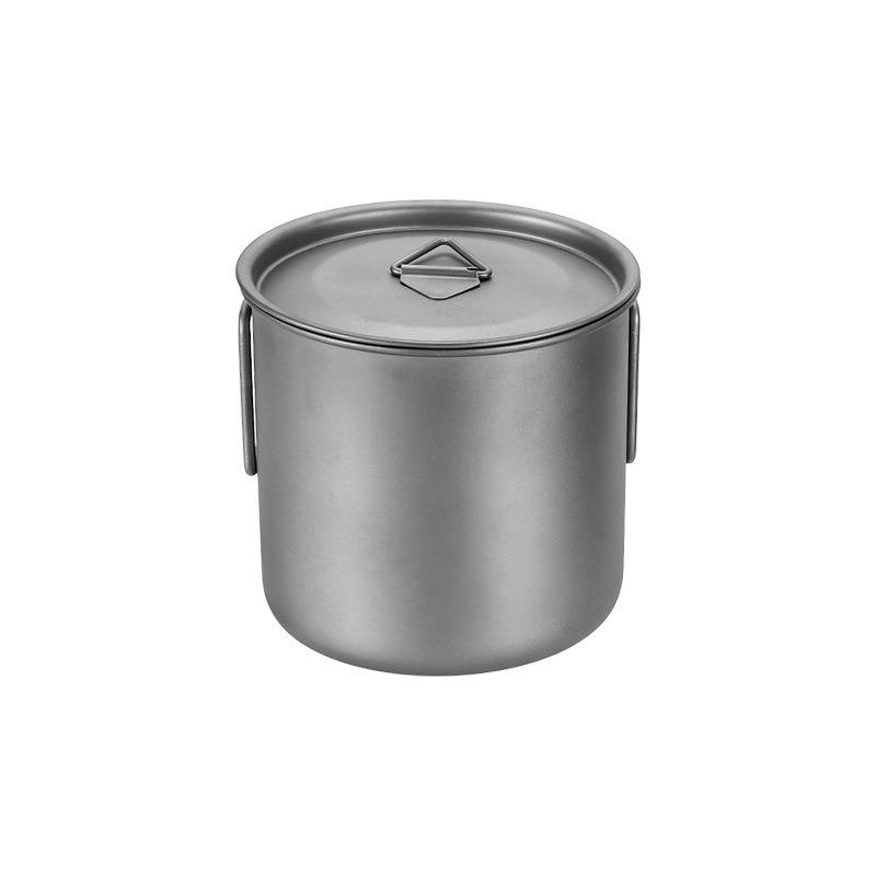 220ml-550ml Titanbecher Outdoor Titan Campingbecher mit Deckel Camping Kaffeetasse mit klappbarem Griff Titan Topf zum Wandern
