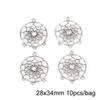 10 stk flere hull sølv sinklegering anheng for smykkekomponenter gjør DIY øredobber halsbånd armbånd
