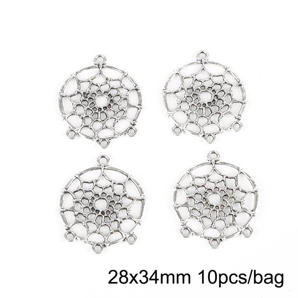 10 stk flere hull sølv sinklegering anheng for smykkekomponenter gjør DIY øredobber halsbånd armbånd