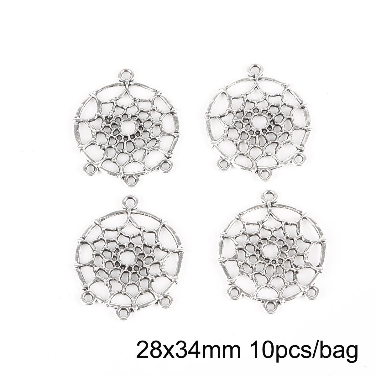 

10 шт. антикварная серебряная веерообразная люстра, очаровательные аксессуары для изготовления ювелирных изделий, сделай сам, ручная работа, ремесло 10 серебряный