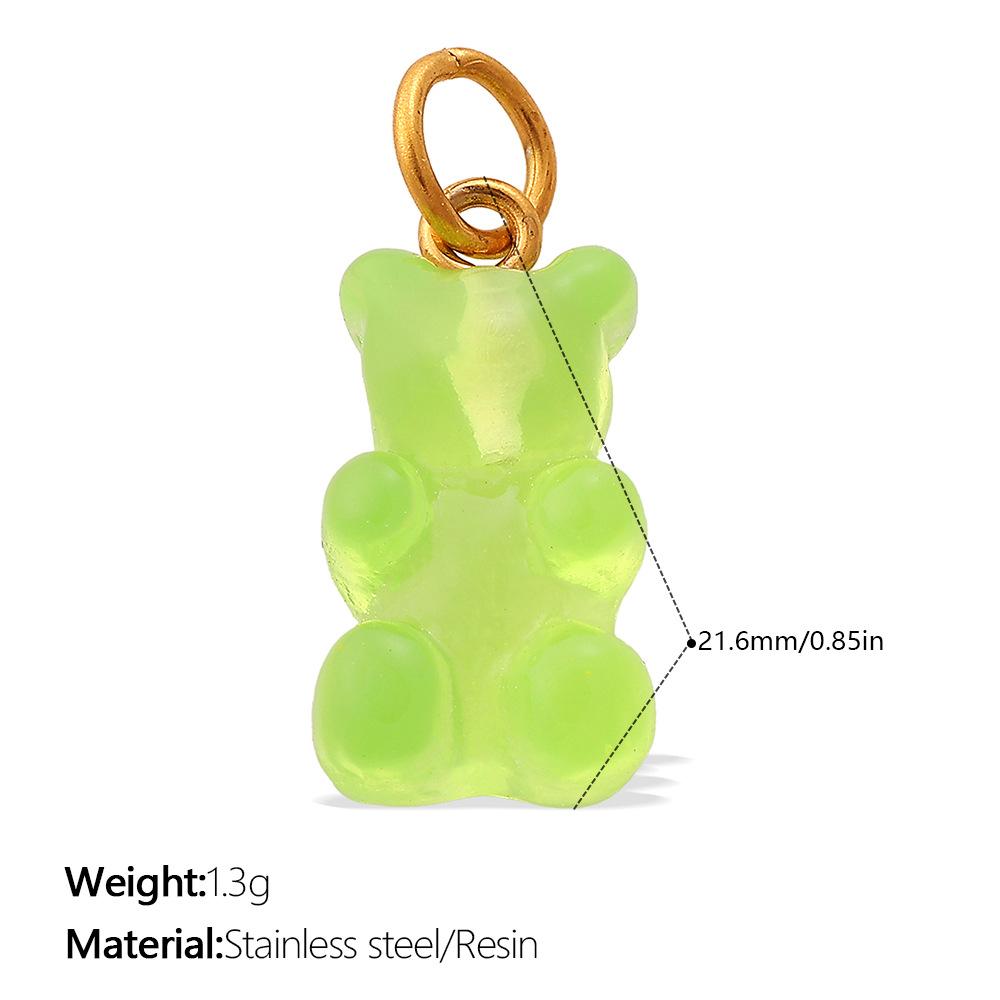 Colorful Creative Resin Diy Bear Pendant Does Not Fade, Personalized Versatile Dopamine Pendant Accessories