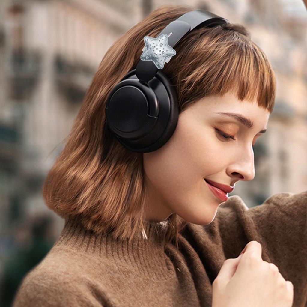 Silver Stars Headset Accessories Gaming Headphones Attachment With Unique Style Gamer Gift for Women Girl
