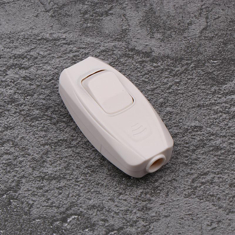 2Pcs White Inline On/Off Push Button Switch Led Lights Online Midway Control Switch Wires Cab Bedside Lamp Power Switch 10A 250V