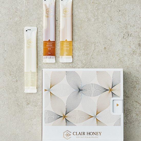

[Claire Honey] 30 packets of natural honey sticks (10 packets of acacia honey + 10 packets of wild flower honey + 10 packets of chestnut honey)
