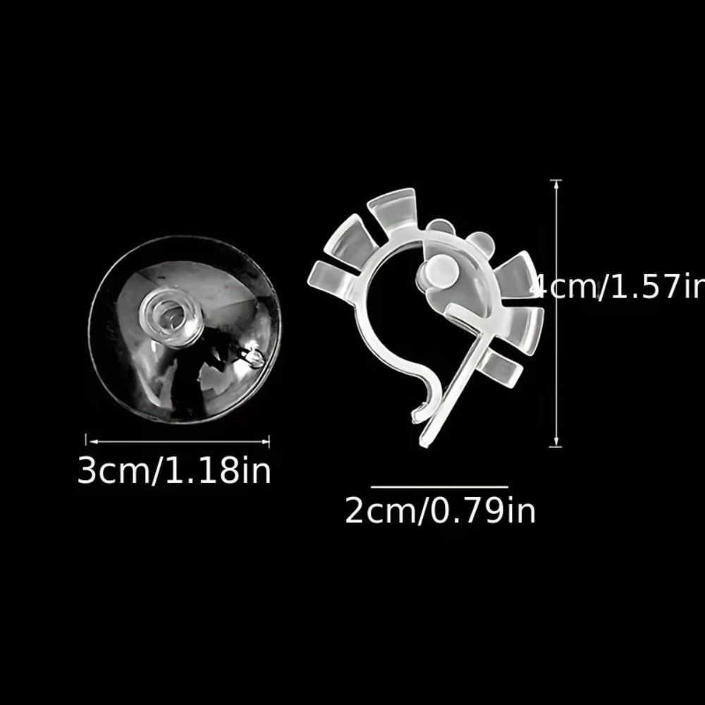 2Pcs U Shaped Clip Aquarium Air Tube Holder Clip with Suction Cup Fits 4-6mm Round Pipe Fish Tank Air Tube Fixing Clip