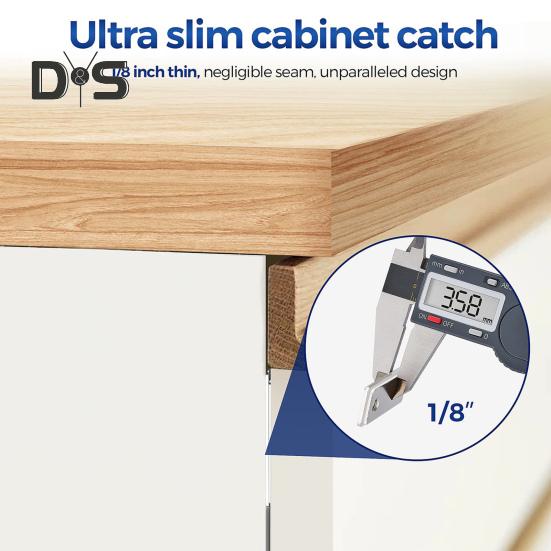 6/10/15Pcs Invisible Cabinet Door Magnet with Screw Ultra-Thin Stainless Steel No Drilling Adhesive Magnetic Drawer Closet Sliding Door Catch Latch