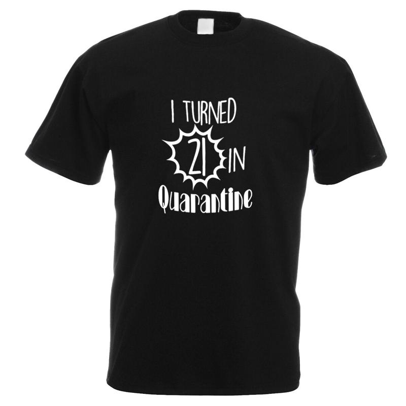 

Personalised I Turned Age Quarantine Mens Black T Shirt Xtsn196 - Men s Summer Cotton Graphic Tee S разноцветный